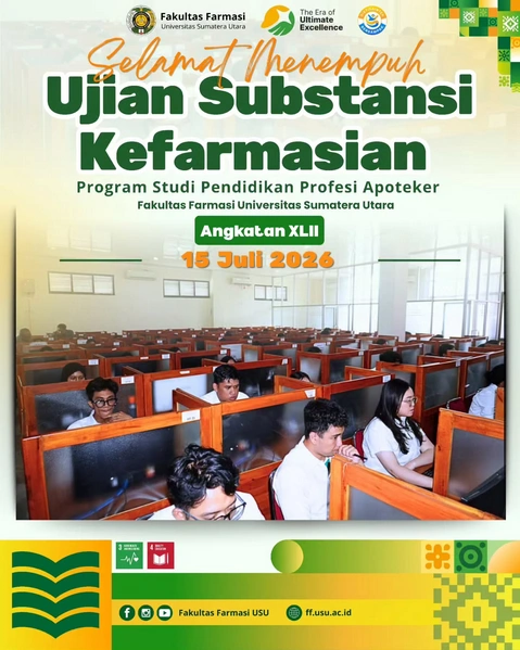 Fakultas Farmasi USU Berikan Dukungan kepada Calon Mahasiswa Profesi Apoteker yang Mengikuti Ujian Tes Substansi Kefarmasian
